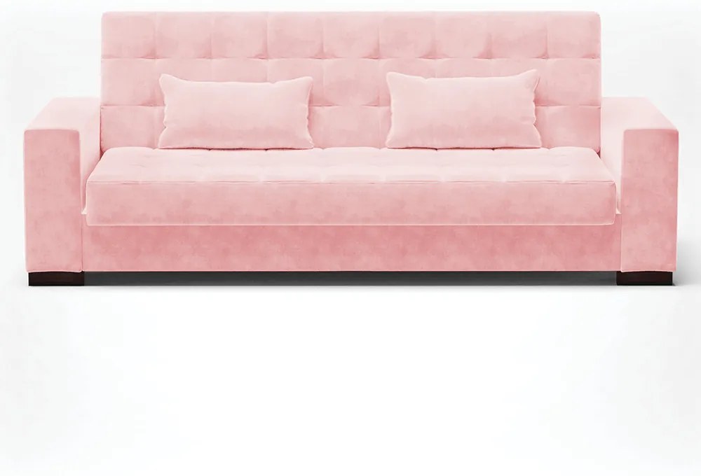 Sofá Cama Casal 3 Lugares 210cm Lisboa Suede Rosa Bebê  D03 - D'Rossi