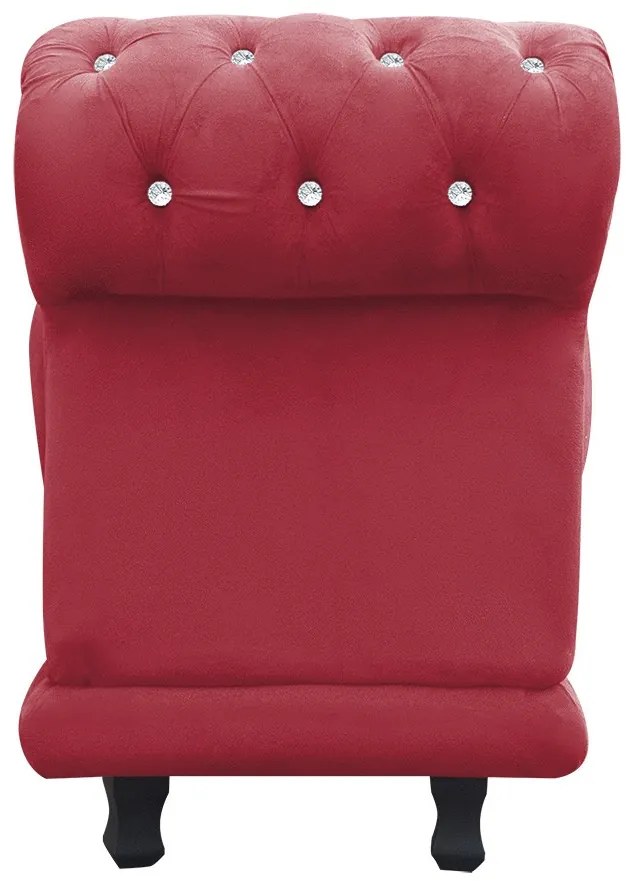 Recamier Barcelona Namoradeira Calçadeira Suede Rose com strass D'Rossi