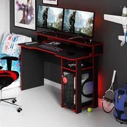 Mesa Para Computador Notebook Gamer ME4153 Preto/Vermelho - Tecno Mobi