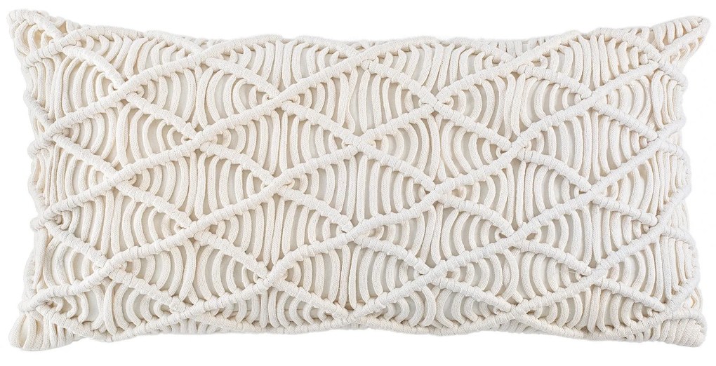 Almofada Macramê Gora 30 x 60cm  Off White