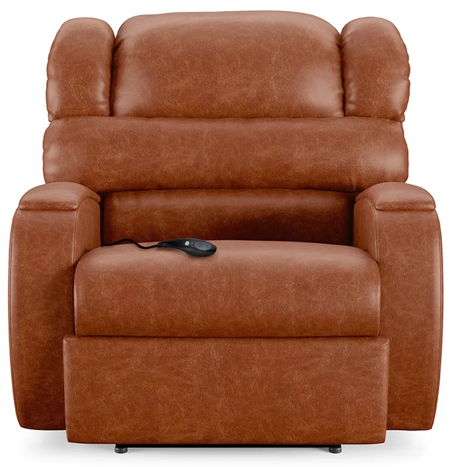 Poltrona do Papai Sala de Cinema Reclinável Kylie Controle Power Elétrico PU Caramelo Brilho G23