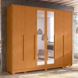 Guarda Roupa Casal 270cm com Espelho Fascine A02 Cinamomo   - Mpozenat