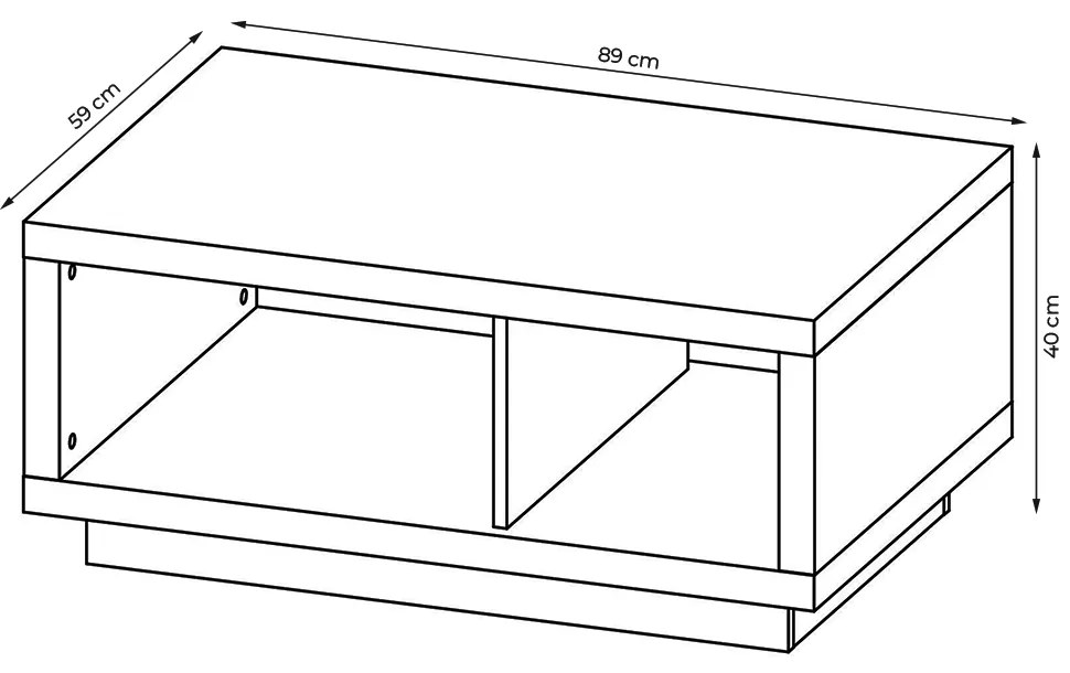 Mesa de Centro para Sala de Estar MC2232 MDP Natural/Off White G69 - Gran Belo