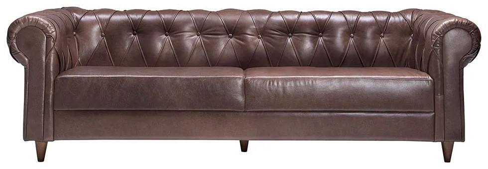Sofá 2 Lugares Clássico 168cm Couro Marrom G28 - Gran Belo