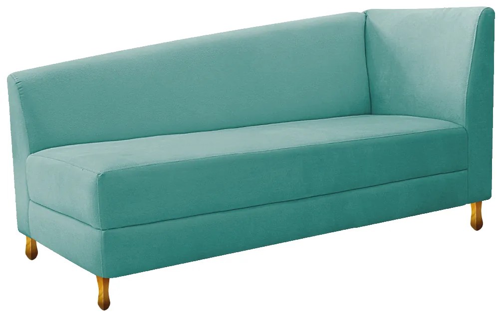 Recamier Valéria 140cm Lado Esquerdo Suede Azul Tiffany- ADJ Decor