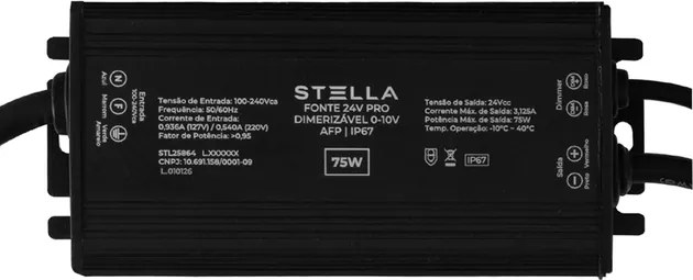 Driver Dimerizavel Preto 75W Ip67 24V Pro