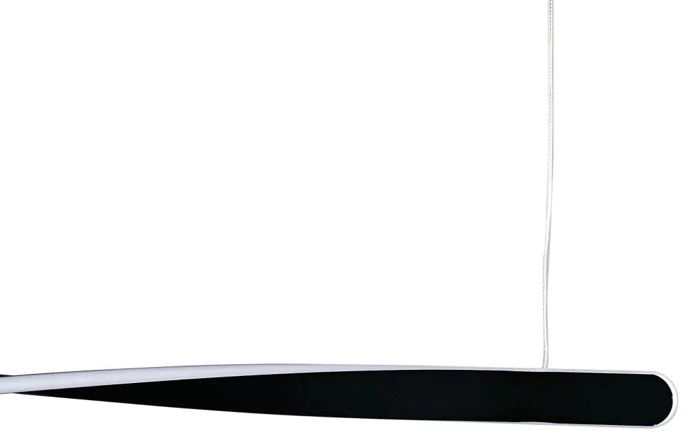 Pendente Fita Linear 100X4Cm Led 24W 3000K Bivolt Preto - Usina Import...