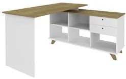 Conjunto Escritório Home Office 4 Peças Golden A06 Olmo/Branco - Mpoze