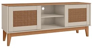 Rack Safira 1.35 Off White/Noce - Casa D Móveis