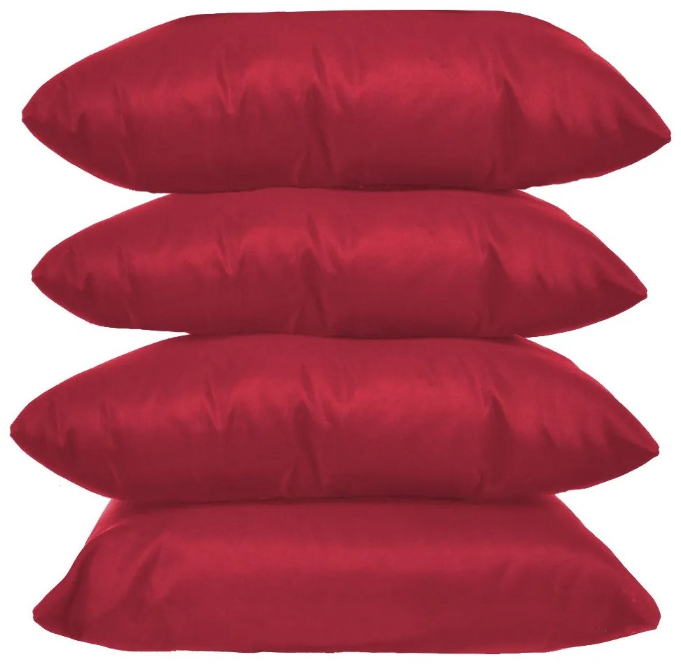 Kit 4 Almofadas Decorativas 50x50 Tecido Suede Vermelho