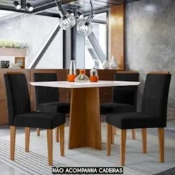 Mesa de Jantar Retangular 120cm 4 Lugares Zuma Ypê/Off N02 - Mpozena