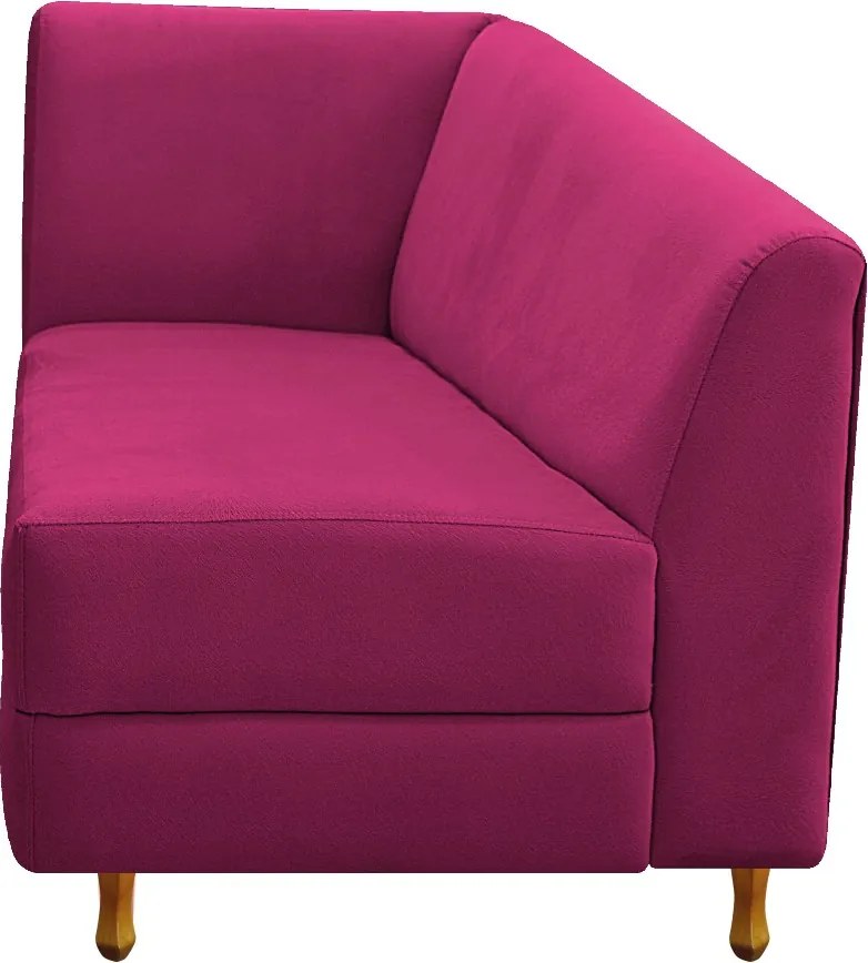 Recamier Valéria 185cm Lado Direito Suede Pink - ADJ Decor