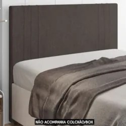 Cabeceira Cama Box Queen 160cm Estofada Rama Boucle Marrom Z04 - Mpoze