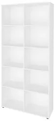 Mesa Escrivaninha em L Eron e Estante Livreiro 90x187cm Lean A06 Branc
