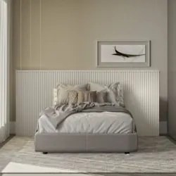 Cabeceira Casal e Queen Painel Ripado 241cm Palmeira Off L06 - Mpozena