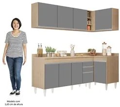 Armário de Cozinha Modulado de Canto Esquerdo 4 Peças CP50 Balcão com