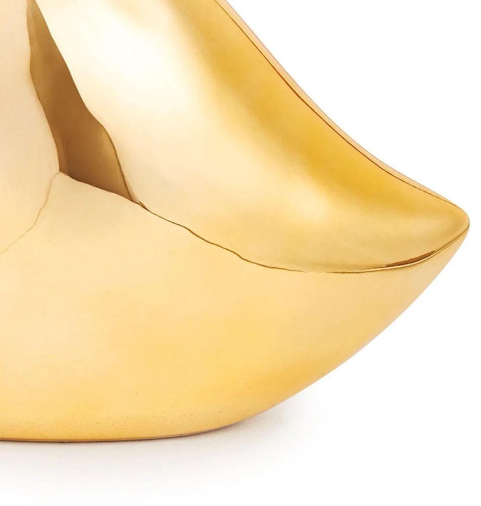 Enfeite Decorativo "Coracao" Dourado Em Ceramica M02 - D'Rossi