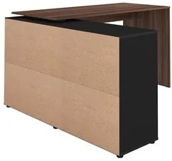 Mesa Escrivaninha em L Eron e Estante Livreiro 90x187cm Lean A06 Ipê/P