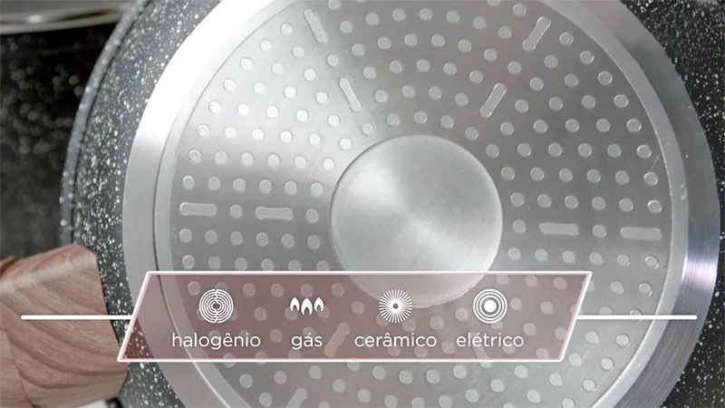Conjunto com 4 Panelas de Titânio Red 5mm + 3 Tampas de vidro