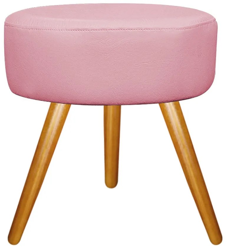 Kit 02 Puffs Sofia Palito Mel Suede Rosa Bebê - ADJ Decor