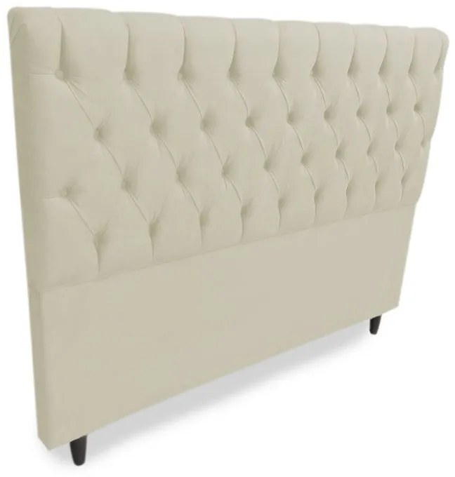 Cabeceira com Calçadeira Baú Solteiro 90cm Nicole Suede Bege - Sheep Estofados - Bege