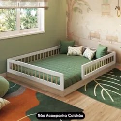 Cama Montessoriana Infantil 140cm Lumiar C06 Aveiro/Branco - Mpozenato