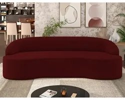 Sofá 4 Lugares para Sala de Estar Living 230cm Theo D06 Veludo Bordô -