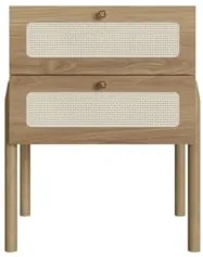 Mesa de Cabeceira Com 2 Gavetas Pés Madeira Arlo A10 Hanover - Mpozena