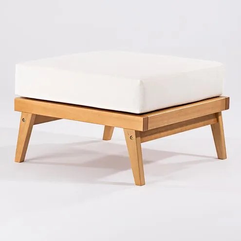 Puff Arpoador 1 Assento Acquablock Cru Base Verniz Mel - 72145 Sun House