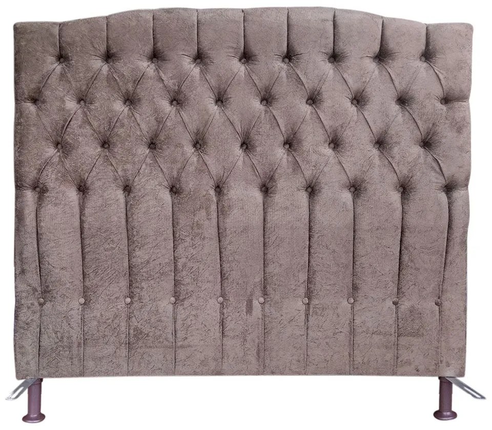 Cabeceira Cama Box Casal King 195cm Capitonê Sofia Suede Marrom - Sheep Estofados - Marrom
