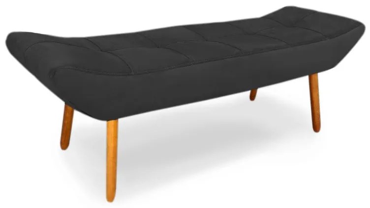 Cabeceira com Calçadeira Casal 140cm Maya Suede Preto - Sheep Estofados - Preto