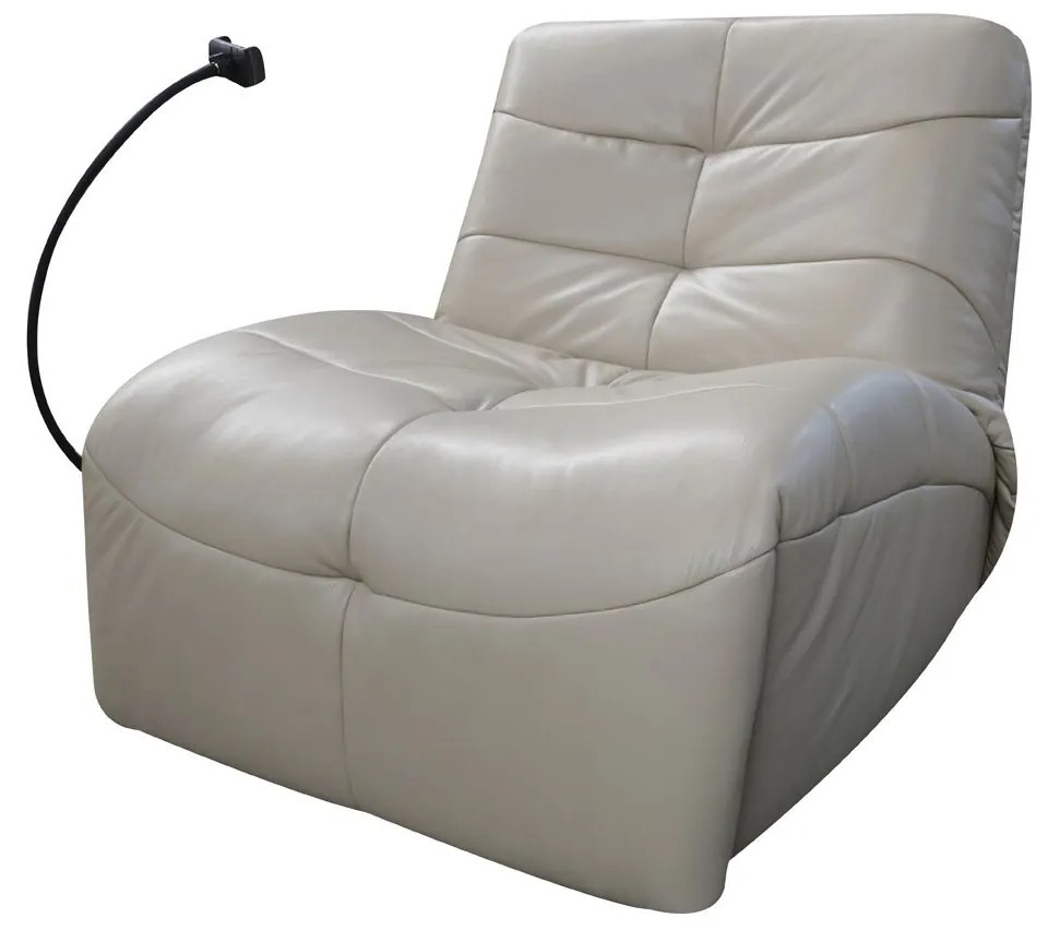 Poltrona Montello Glider Elétrico Reclinável com Porta Celular Superfície Couro Legítimo