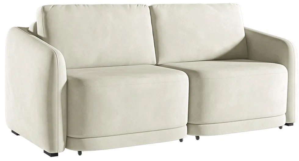 Sofá Cama Modulado Retrátil e Reclinável Decorativo Varsóvia 176cm Veludo Bege G33 - Gran Belo
