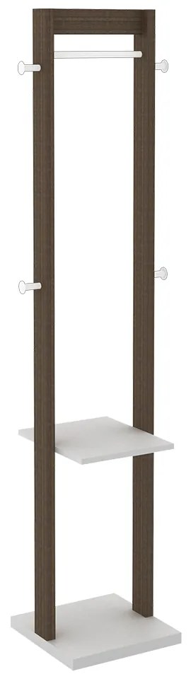 Cabideiro Grande para Quarto Sala de Estar AZ1019 MDP Nogal/Branco G69 - Gran Belo