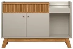 Buffet Aparador Para Sala 2 Portas 1 Gaveta Luke L06 Nature/Off White