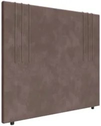 Cabeceira Cama Box Solteiro 90cm Estofada Rama Veludo Marrom Z04 - Mpo