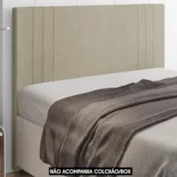Cabeceira Cama Box Casal 140cm Estofada Rama Serrano Bege Z04 - Mpozen
