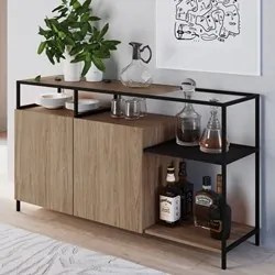Buffet Para Sala de Jantar 2 Portas Pés Metálicos Dinâmico Hanover/Pre