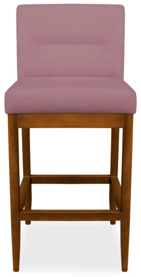 Kit 2 Banquetas Valencia Base de Madeira Maciça Veludo Rose