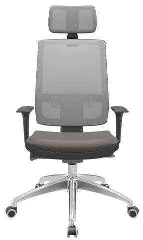 Cadeira Office Brizza Tela Cinza Com Encosto Assento Facto Dunas Basalto Autocompensador 126cm - 63214 Sun House