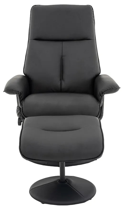 Kit 2 Poltronas do Papai Elétrica Reclinável Giratória com Apoio de Pés e Massagem Nebraska PU Preto G56 - Rivatti