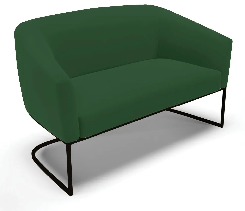 Namoradeira e 2 Poltronas Industrial Preto Stella Veludo D03 - D'Rossi - Verde