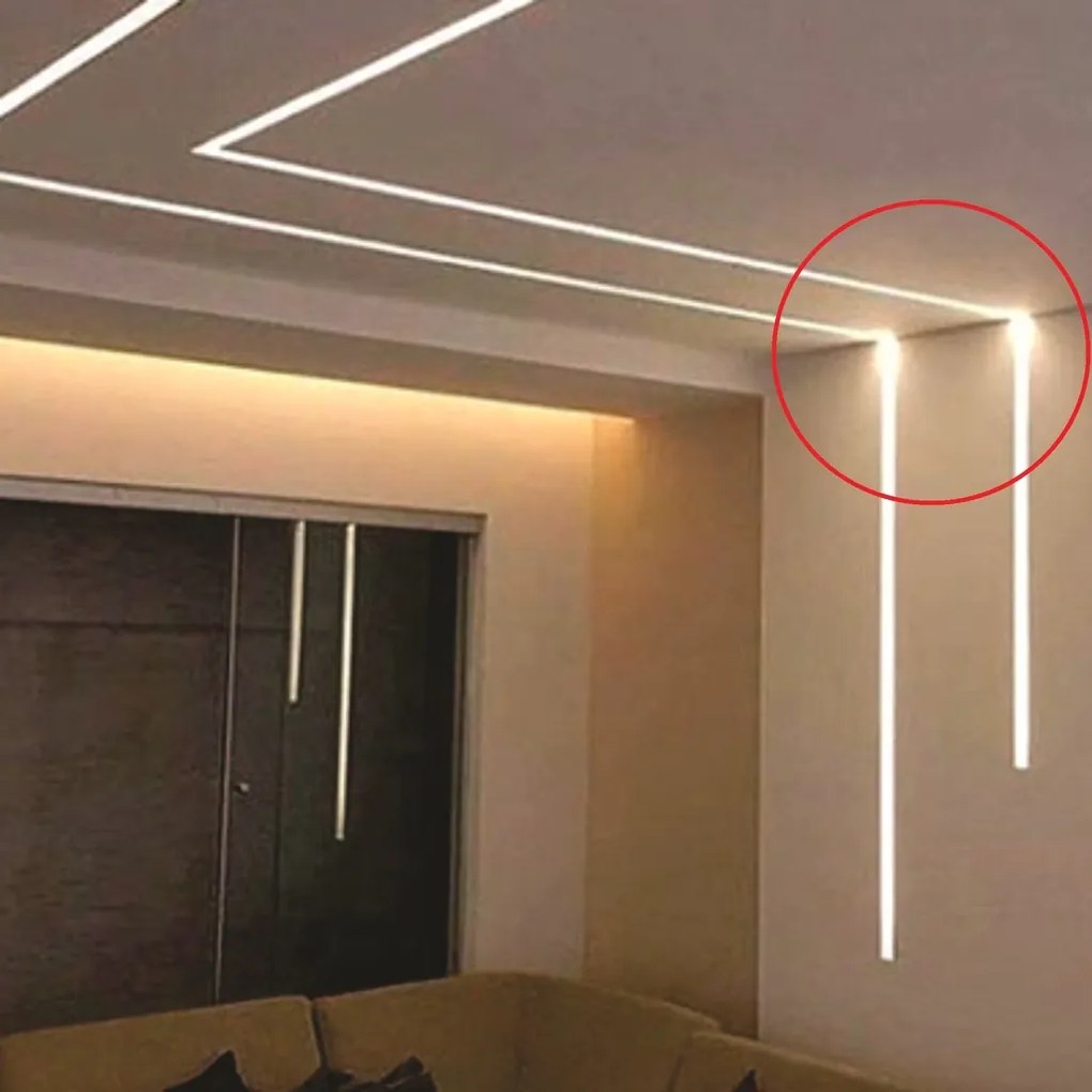 Junção Teto/parede Perfil Embutir Para Fita Led Garbo 10X10Cm | Usina... (PT - Preto Texturizado)
