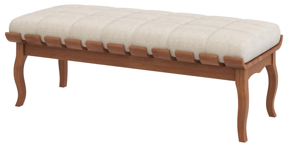 Banco Decorativo Sala de Estar Fiord 140cm Linho Bege G42 - Gran Belo