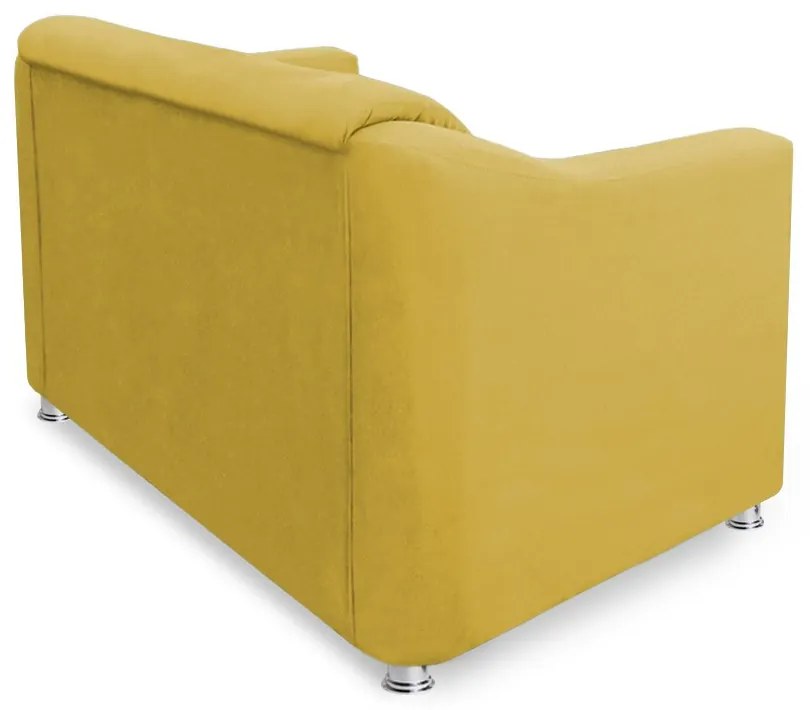 Namoradeira Cecilia 2 Lugares Suede Amarelo 1,20 m Decorativa Sala Recepção