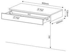 Penteadeira Suspensa PE2004 Branco - Tecno Mobili