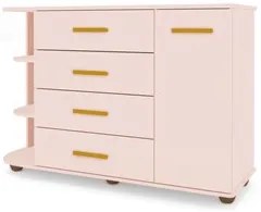 Cômoda Infantil com Cantoneira e 4 Gavetas 100% MDF New Lorena Rosê -
