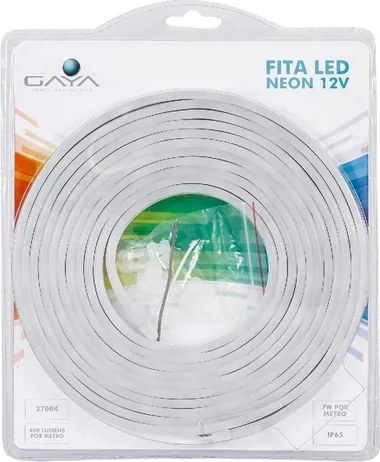 Fita De Led Neon 7W Por Metro 12V Irc80 Ip65 5 Metros - LED BRANCO QUENTE (2700K)