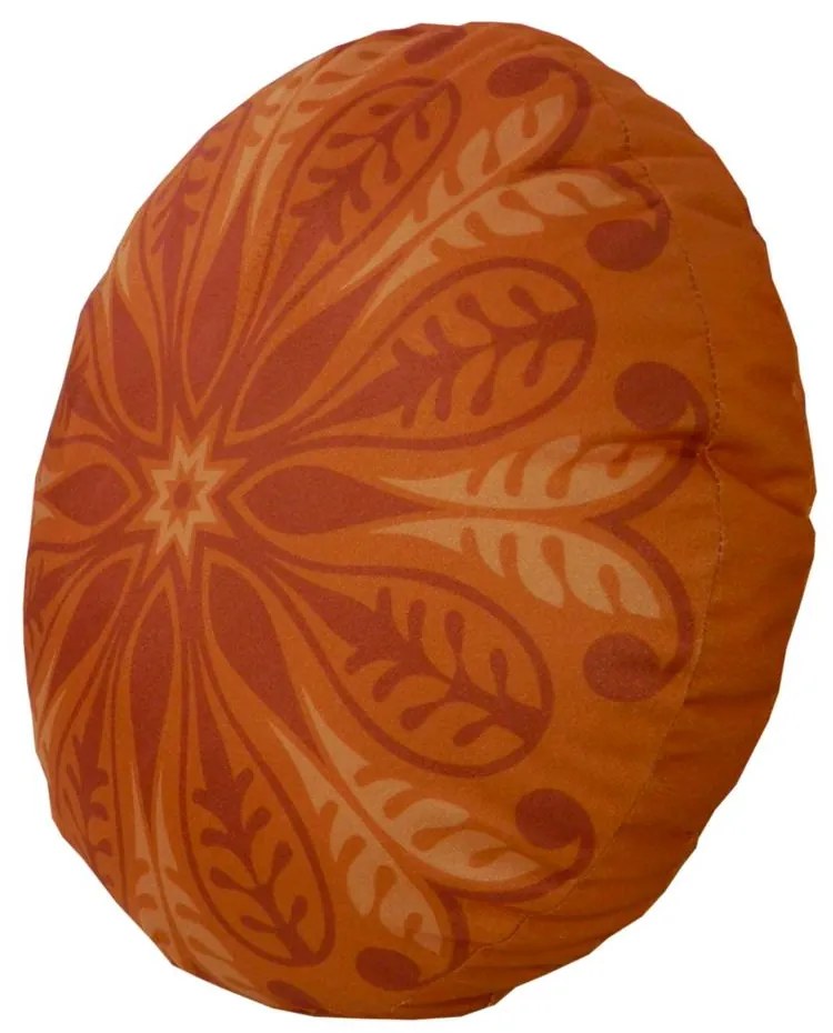 Almofada Redonda Ravi Cheia em Tons Terracota 40x40cm - ARI-0329