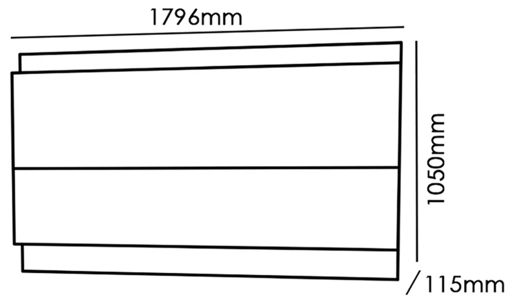 Painel de TV 180cm Arcade Nature/Off White - Mobler - Marrom